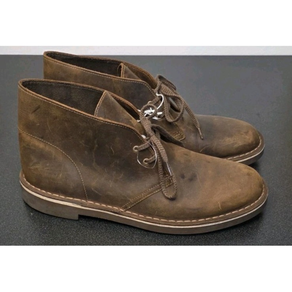 Clarks Men 11.5M Bushacre 2 Beeswax Shoes Ankle Boots Leather Brown Casual